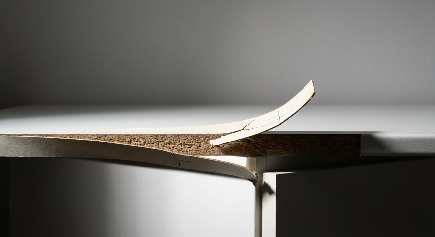 Gros plan minimaliste d'un revêtement de cuisine qui se détache